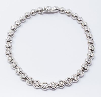 Bracciale Tennis in Oro Bianco e Brillanti
