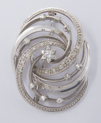 Spilla in Oro Bianco e Brillanti