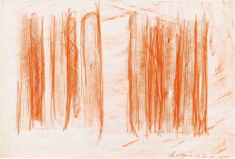 Tano Festa - Disegno N. 7 con Rosso