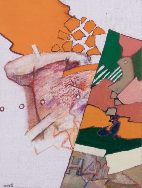 Mino Ceretti : Frammenti  - Olio su tela applicata su faesite - Auction Modern and Contemporary Art - I - Casa d'aste Farsettiarte