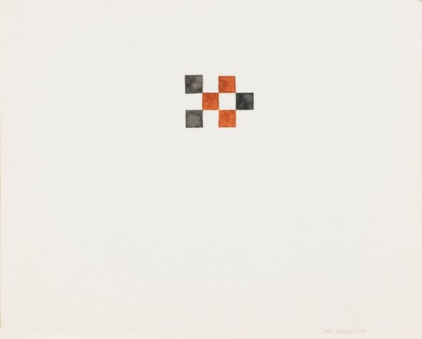 Mel Bochner : Senza titolo  (1974)  - Acquerello su carta - Asta Arte Moderna e Contemporanea - I - Casa d'aste Farsettiarte