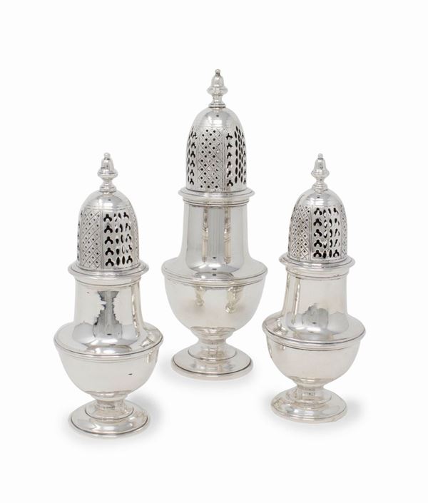 Tre spargizucchero in argento sterling  - Auction The Art of the Table - Casa d'aste Farsettiarte