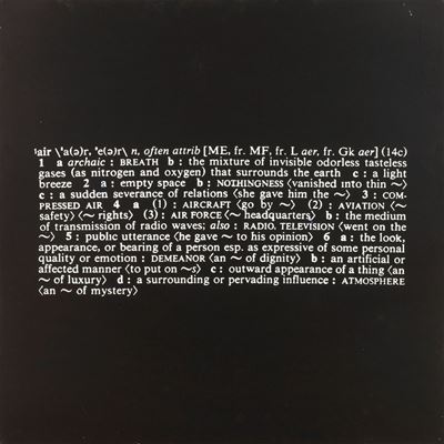 Titled 'art As Idea As Idea' [air]