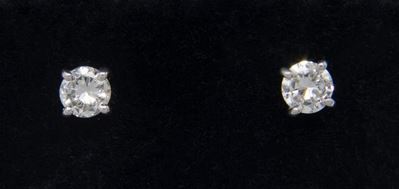 Orecchini a Solitario in Oro Bianco con Diamanti