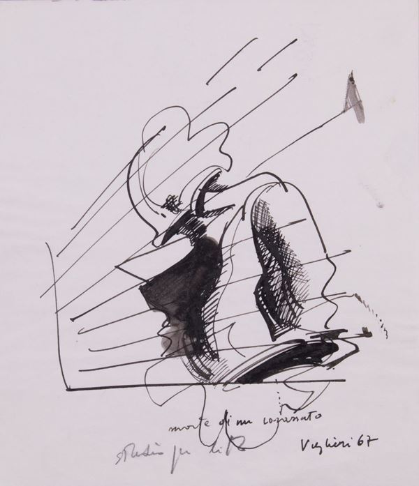 Tino Vaglieri : Morte di un corazzato  (1967)  - China su carta - Auction PARADE V - Contemporary Art - Casa d'aste Farsettiarte