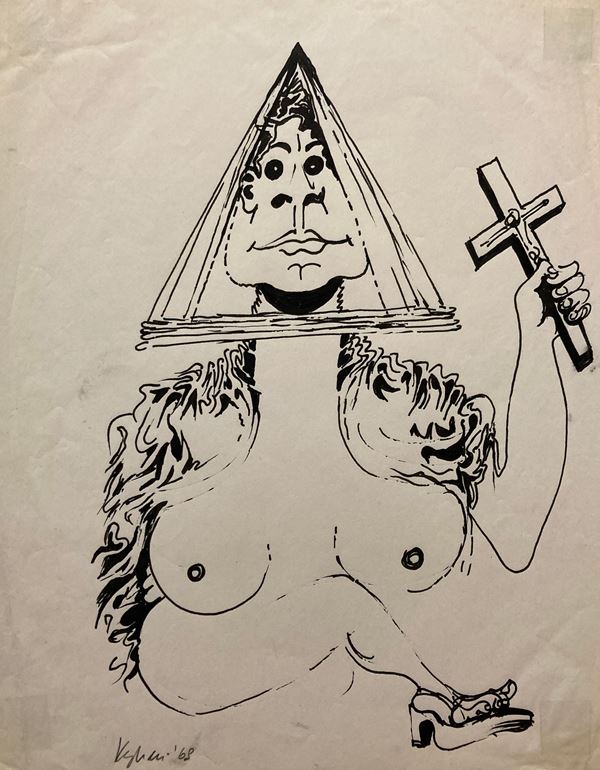 Tino Vaglieri : Senza titolo  (1968)  - China su carta - Asta PARADE V - Arte Contemporanea - Casa d'aste Farsettiarte