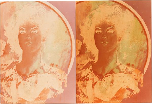 Giuseppe Chiari : Studi su colore I e II  (1980)  - Due fotografie - Asta PARADE V - Arte Contemporanea - Casa d'aste Farsettiarte