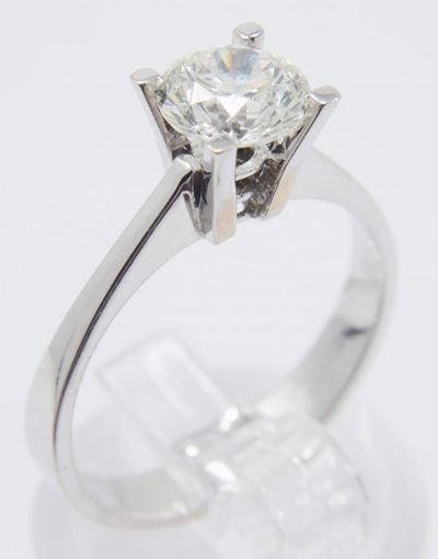 Anello in Oro Bianco con Diamante
