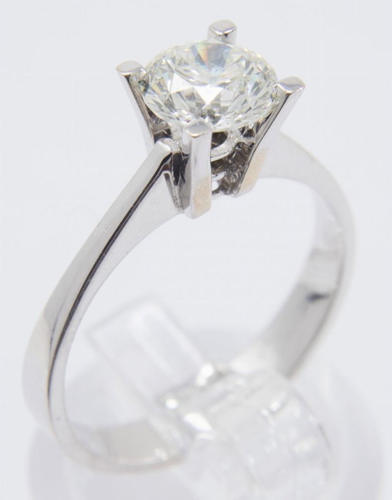 Anello in Oro Bianco con Diamante