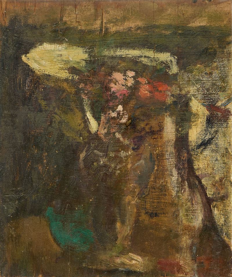 Vaso di fiori e bottiglia