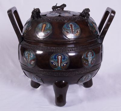 Grande Vaso Votivo in Bronzo Brunito