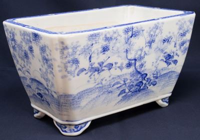 Portafiori a Cassetta in Porcellana Bianco Blu