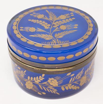 Pisside Cilindrica in Vetro Blu