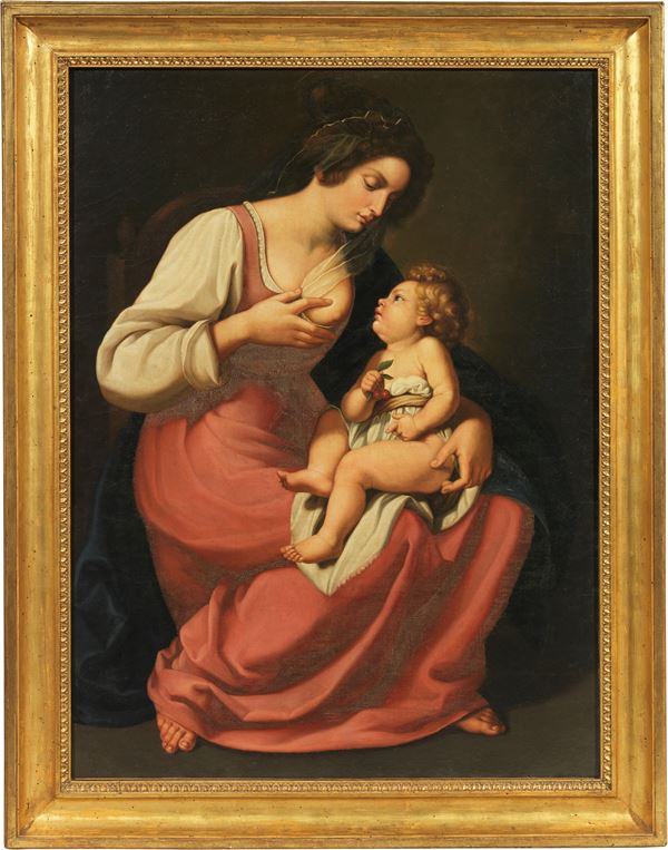 Seguace di Artemisia Gentileschi della fine del XVII secolo - La Vergine che allatta il Bambino