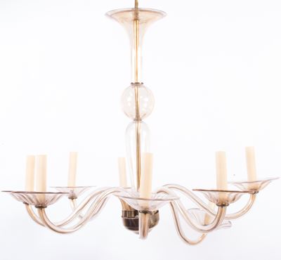 Lampadario in Vetro Ambrato