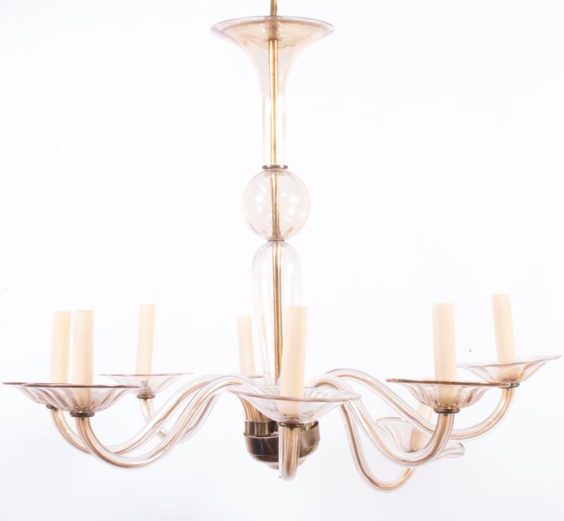 Lampadario in Vetro Ambrato