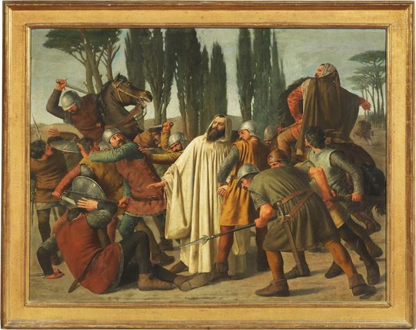 Ignoto pittore romantico del XIX secolo - Episodio della Crociata contro gli Albigesi