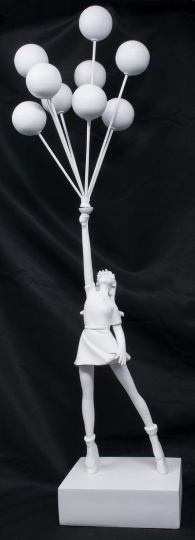Flying Balloons Girl (white)