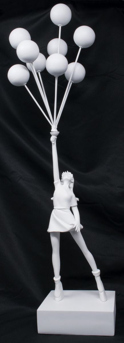 Banksy (after) - Flying Balloons Girl (white)