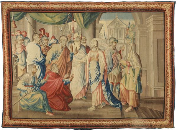Manifattura Aubusson del XVII secolo - Raro arazzo raffigurante «Scena biblica: Matrimonio»