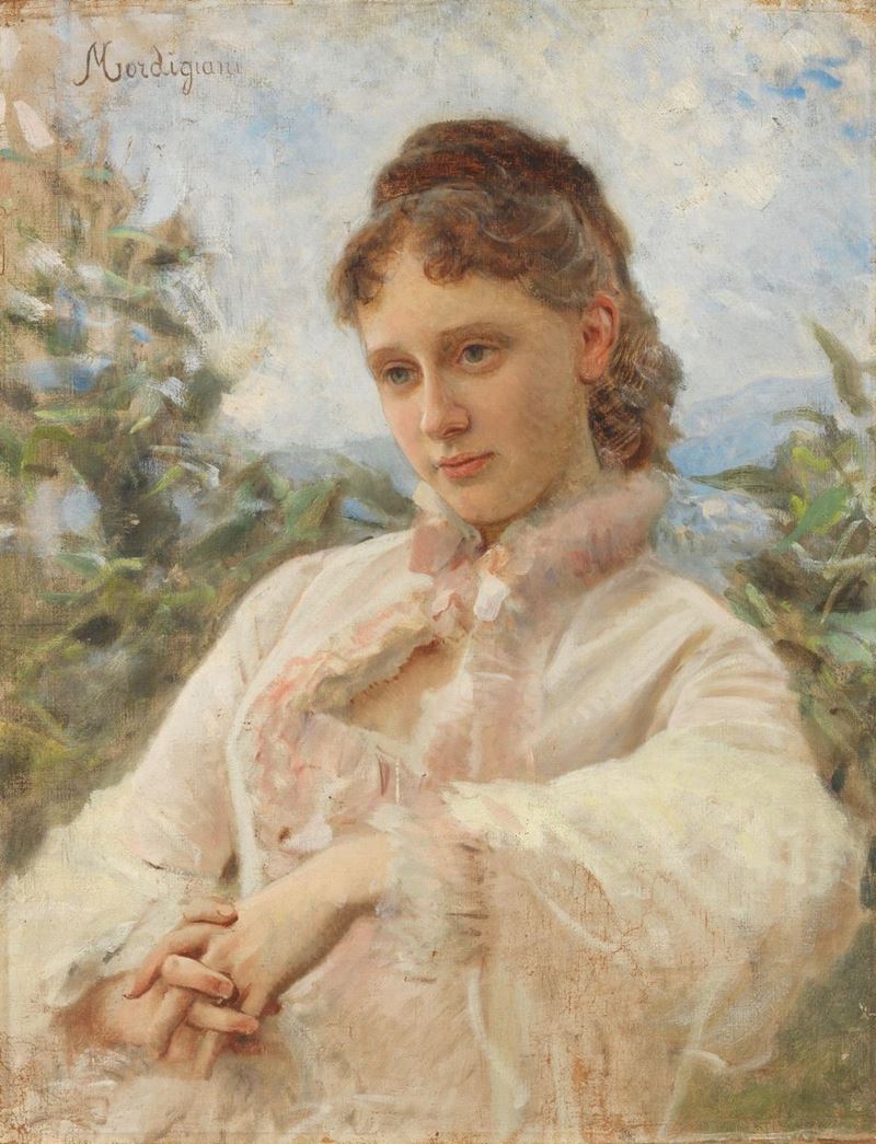 Michele Gordigiani - Ritratto di Giovane Signora