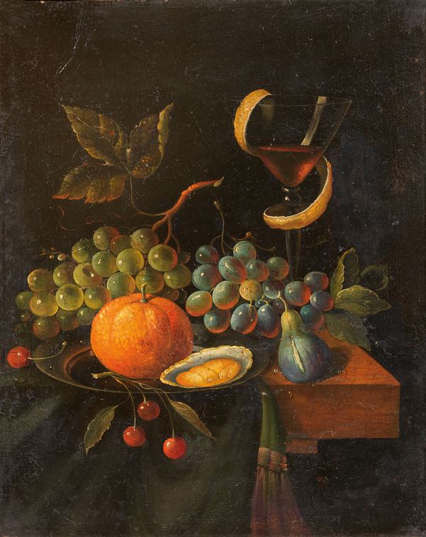 Scuola fiamminga del XVIII secolo - Due opere raffiguranti «Natura morta con frutta»