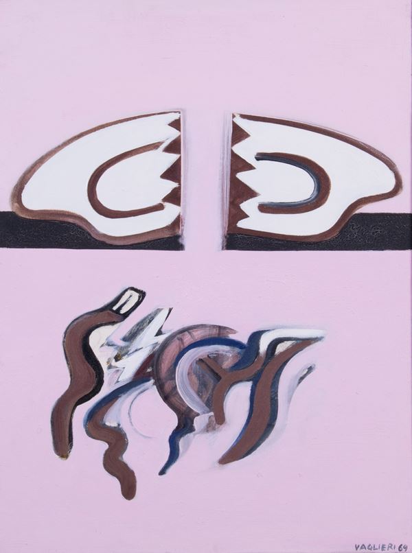 Tino Vaglieri : Piatto rotto. Frammenti  (1969)  - Olio su tela - Asta PARADE V - Arte Contemporanea - Casa d'aste Farsettiarte