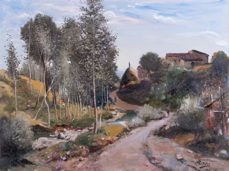 Rutilio Muti - Paesaggio in Collina