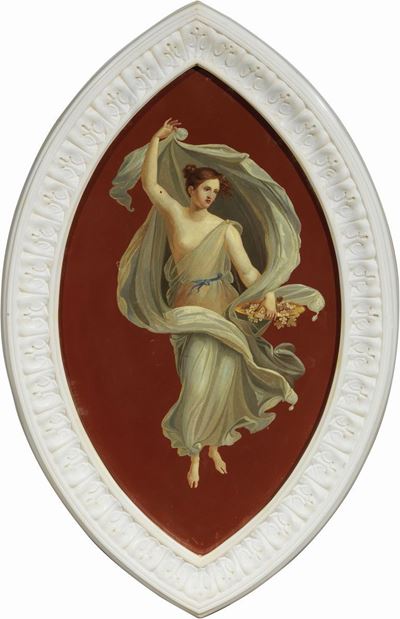 Otto Dipinti in Stile Pompeiano Raffiguranti «figure Femminili Danzanti»