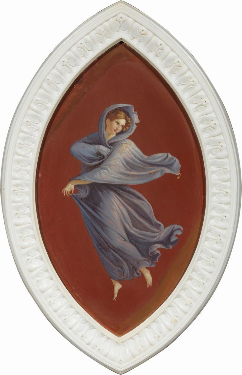 Otto Dipinti in Stile Pompeiano Raffiguranti «figure Femminili Danzanti»