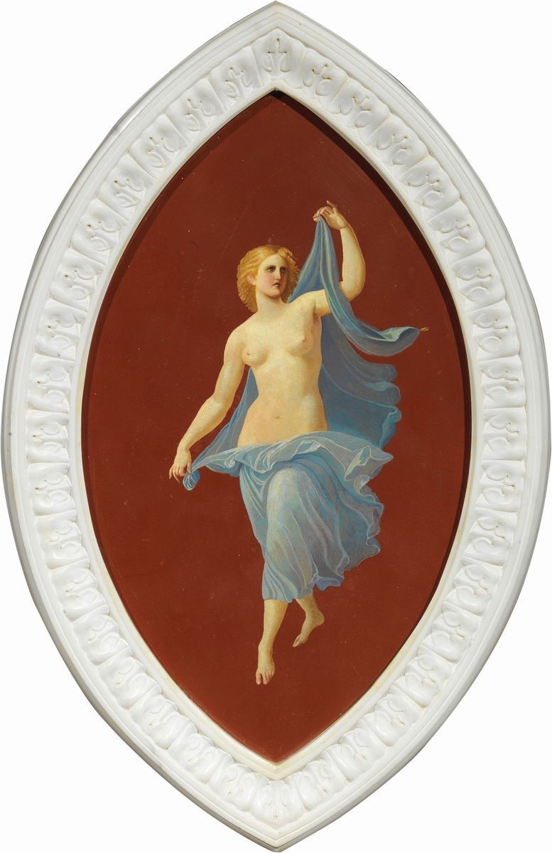 Otto Dipinti in Stile Pompeiano Raffiguranti «figure Femminili Danzanti»