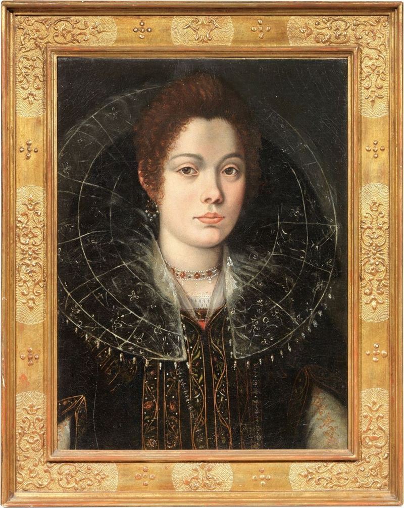 Scuola Fiamminga del XVII Secolo - Ritratto di Giovane Gentildonna