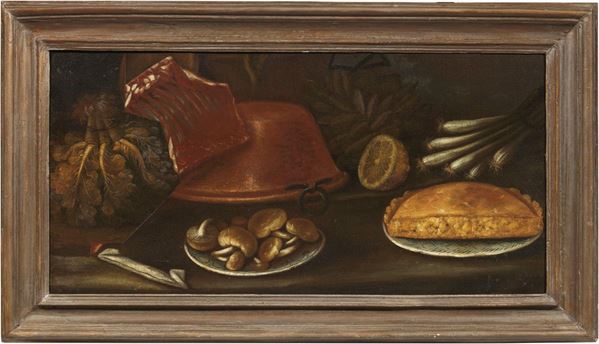 Scuola emiliana fine XVII secolo : Natura morta  - Olio su tela - Asta Importanti Sculture e Dipinti Antichi - I - Casa d'aste Farsettiarte