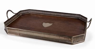 Guantiera in Sheffield Plated e Legno