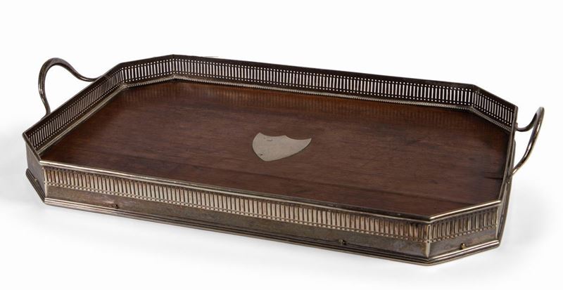 Guantiera in Sheffield Plated e Legno