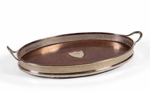 Guantiera in sheffield plated e legno