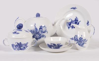 Royal Copenhagen "blue Flowers" Servizio da Tè e Dolce in Porcellana