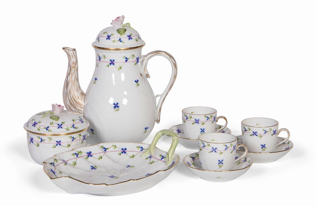 Servizio da Caffè in Porcellana Herend Blue Garland