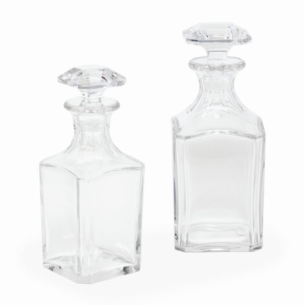 Baccarat due bottiglie da liquore Perfection in cristallo trasparente