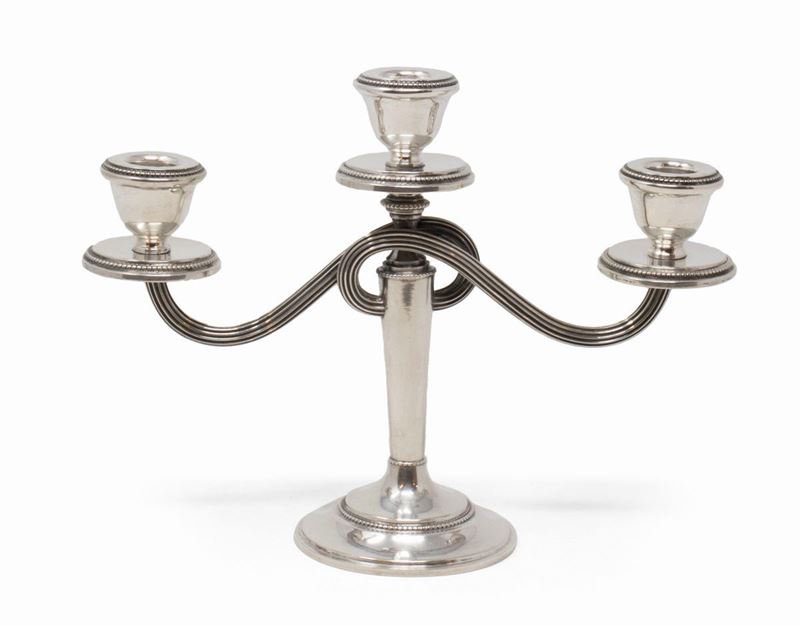 Candelabro a Tre Fiamme in Argento