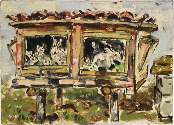 Filippo de Pisis : Conigliera  (1950)  - Olio su tela - Auction Modern Art - II - Casa d'aste Farsettiarte