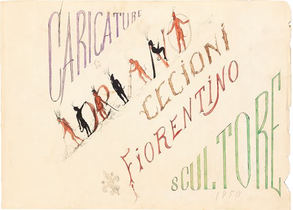 Adriano Cecioni - Importante album con venti caricature