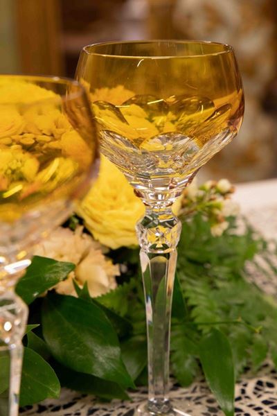 Dodici Calici in Doppio Cristallo Incolore e Cognac
