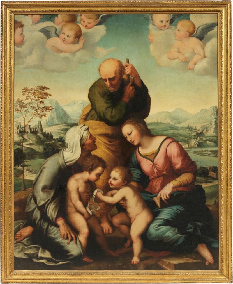 Ignoto del XVIII Secolo - Sacra Famiglia con i Santi Elisabetta e Giovannino