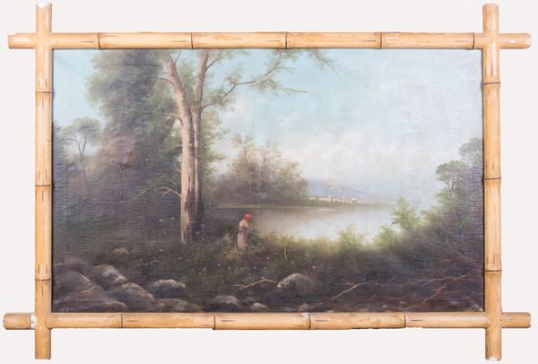 Ignoto del XIX secolo : Paesaggio  - Olio su tela - Auction PARADE II - XIX AND XX CENTURY PAINTINGS - Casa d'aste Farsettiarte