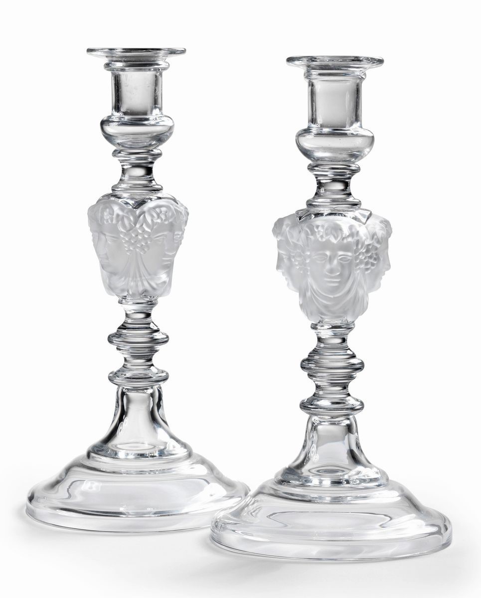 Baccarat importante serie di quattro candelieri in cristallo