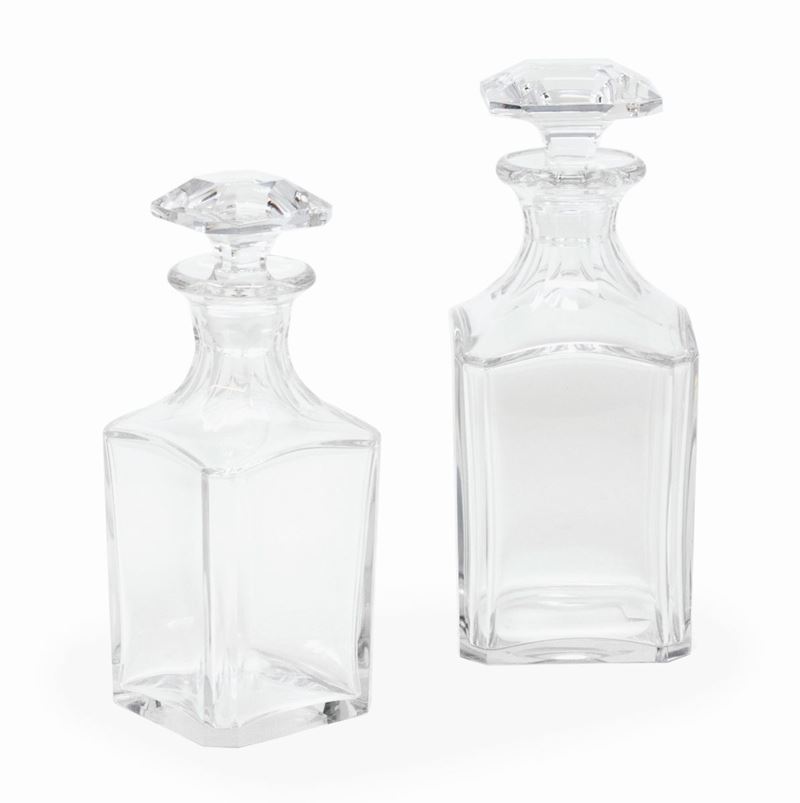 Baccarat Due Bottiglie da Liquore Perfection in Cristallo Trasparente