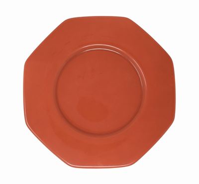 C.e. (ceramica D'este) Quattordici Sottopiatti in Ceramica Dipinta Corallo