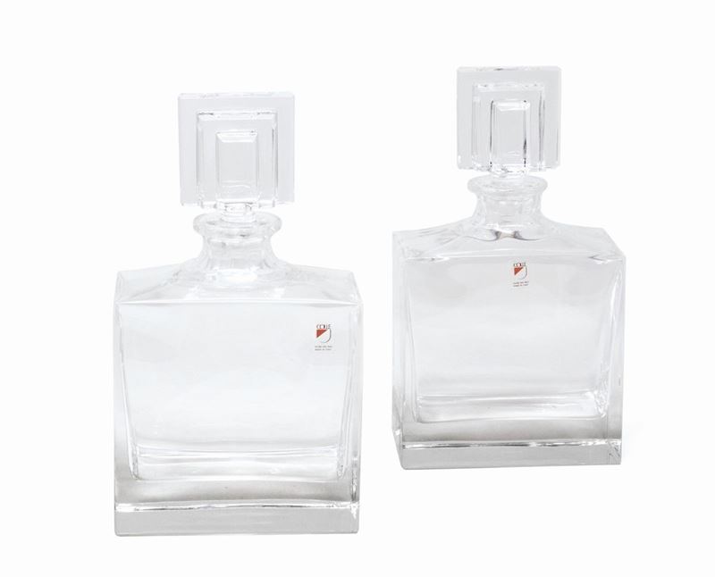 Colle Coppia di Bottiglie da Liquore in Cristallo
