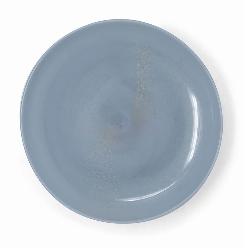Archimede Seguso Ciotola in Vetro Soffiato Grigio
